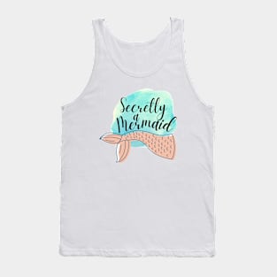 I'm Secretly a Mermaid design watercolor Tank Top